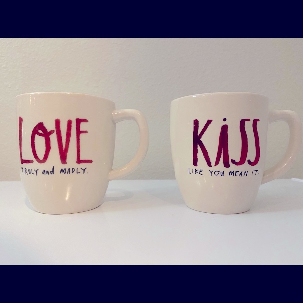 💕Valentine’s Set!💕 Rae Dunn Artisan Collection Magenta Farmhouse Mug Set